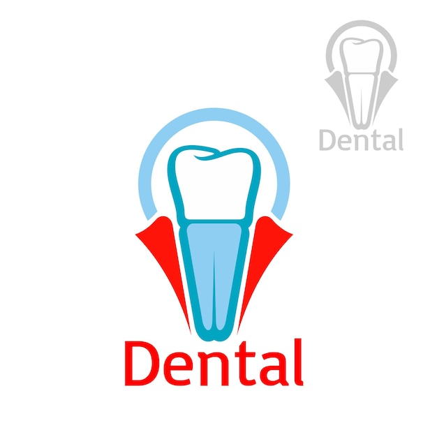 Tandheelkundige gezondheid tand implantaat vector pictogram embleem