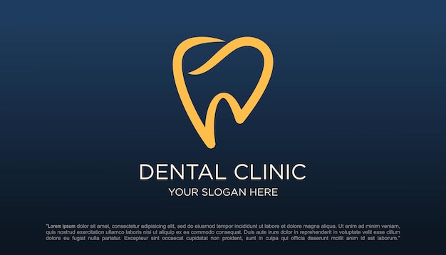 Tandheelkundige kliniek Logo tand abstract vector ontwerpsjabloon