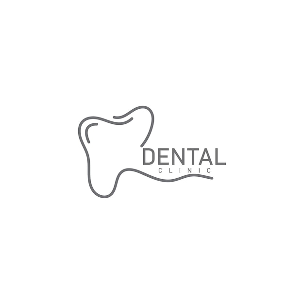 Tandheelkundige lijn stijl logo tandheelkundige zorg pictogram logo sjabloon vectorillustratie