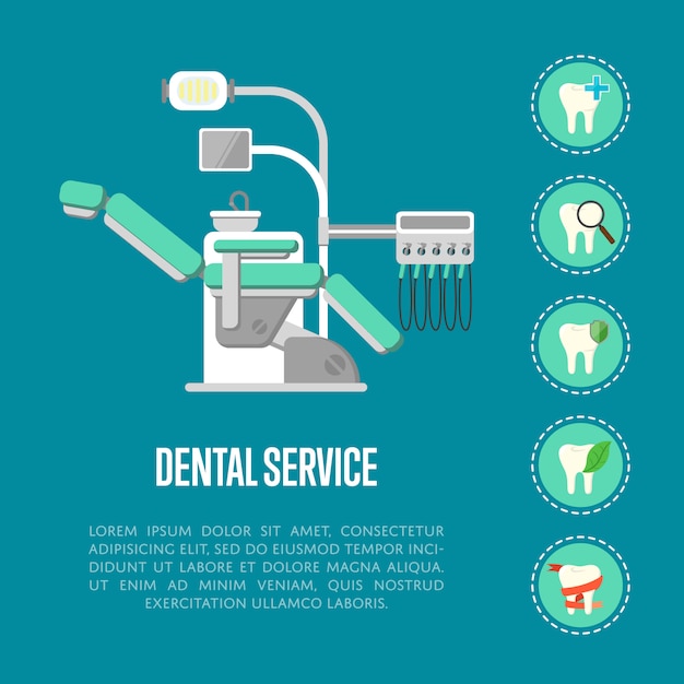 Tandheelkundige service banner met tandartsstoel