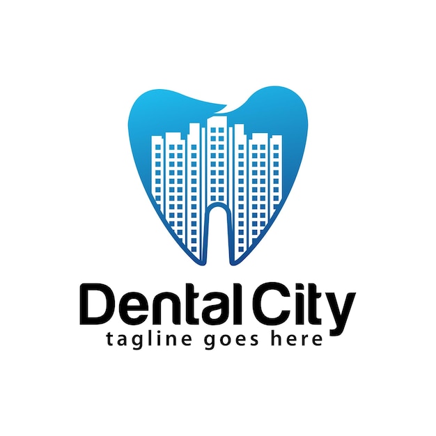 Tandheelkundige stad logo ontwerpsjabloon