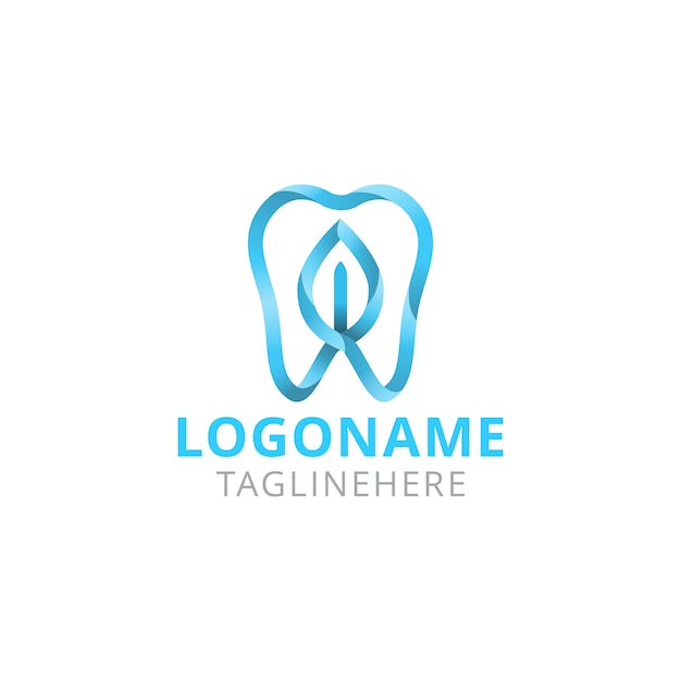 Tandheelkundige zorg Blue Leaf Logo Design