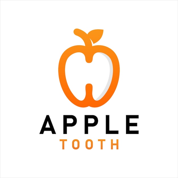 Tandlogo met Apple en Tooth-ontwerpinspiratie.