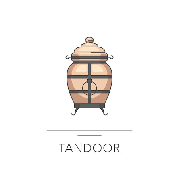 Tandoor 개요 다채로운 벡터 일러스트 레이 션