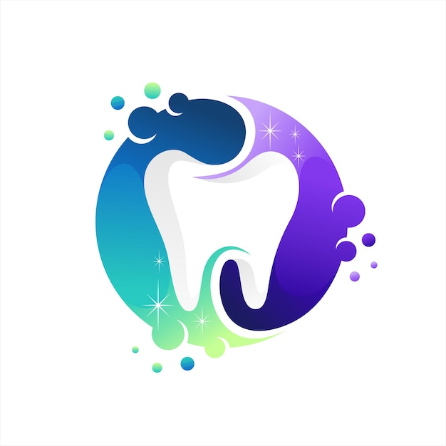 Tandpasta-logo met kleurverloopconcept