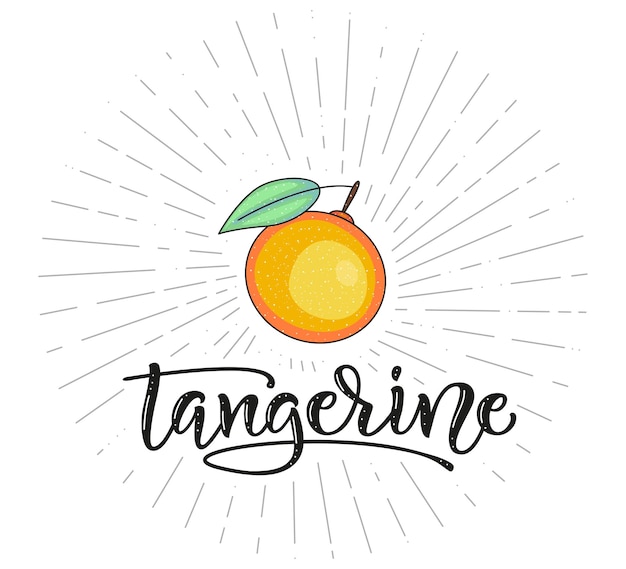 Tangerine Fruit-symbool voor boerenmarktmenu