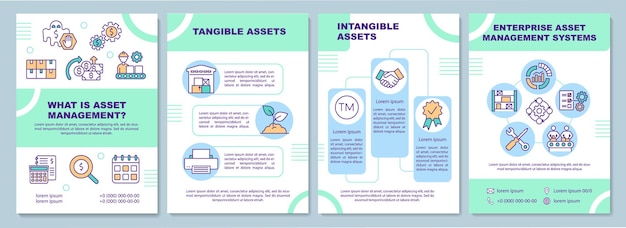 Vector tangible and intangible asset brochure template