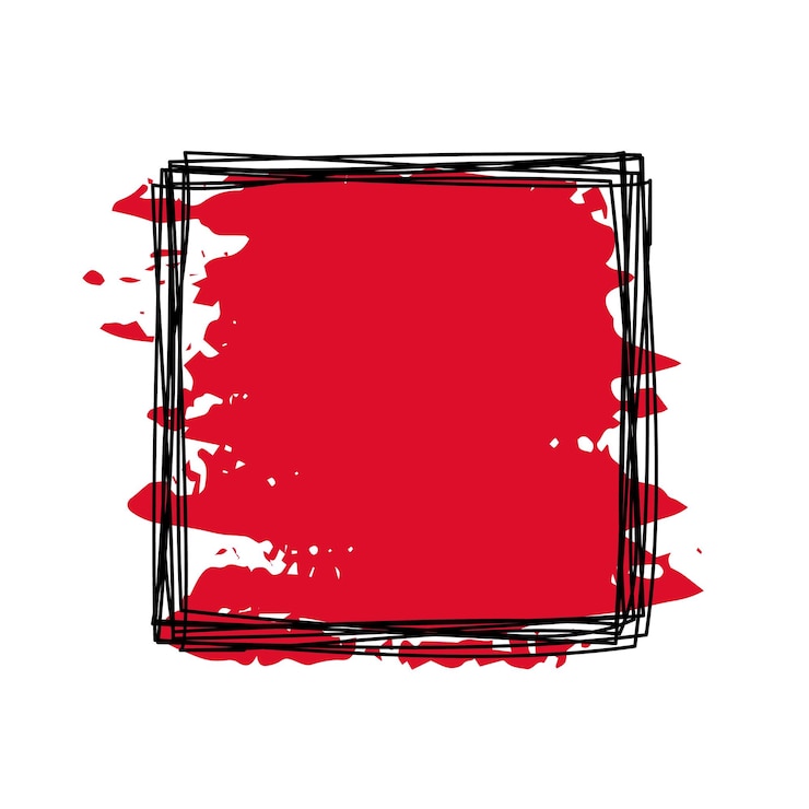 Vector tangled banner with scribbled square hand drawn with thin line