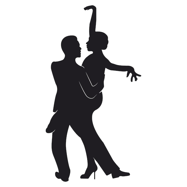 Vector tango dancers silhouettes