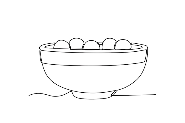 Vector a tangyuan for festivals dongzhi festival oneline drawing