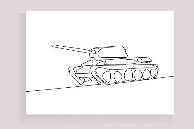 Вектор Концептуальный дизайн чертежа танка, созданный для войны