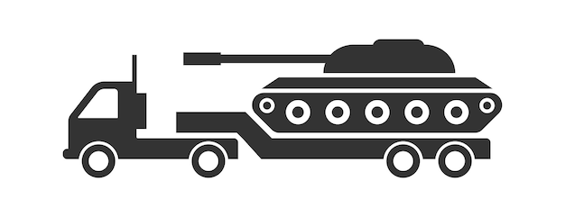 ベクトル 戦車のトラック アイコン 軍用戦車輸送アイコン ベクトル図