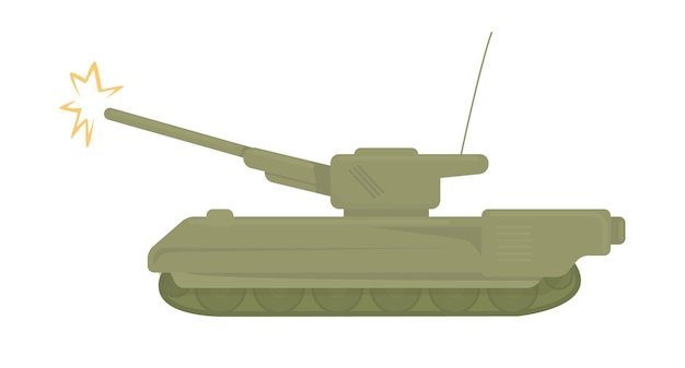 Tank semi flat color vector element