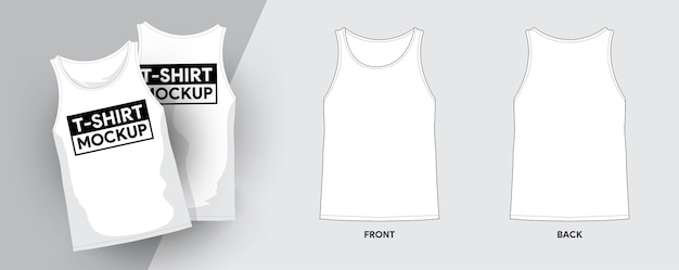 Vector tank top t-shirt template outline stroke illustrations