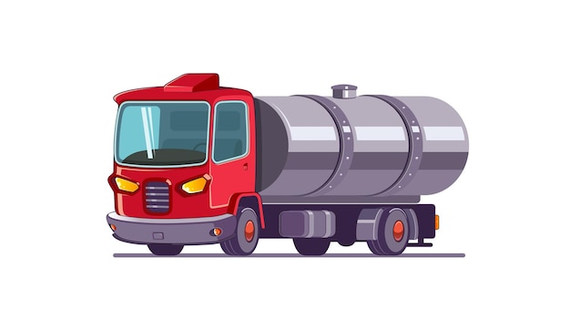 Vettore illustrazione vettoriale di camion cisterna isolata su sfondo bianco
