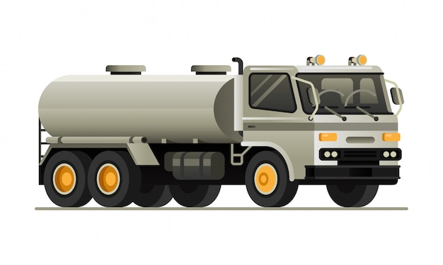 tank truck vehicle flat style vector illustration