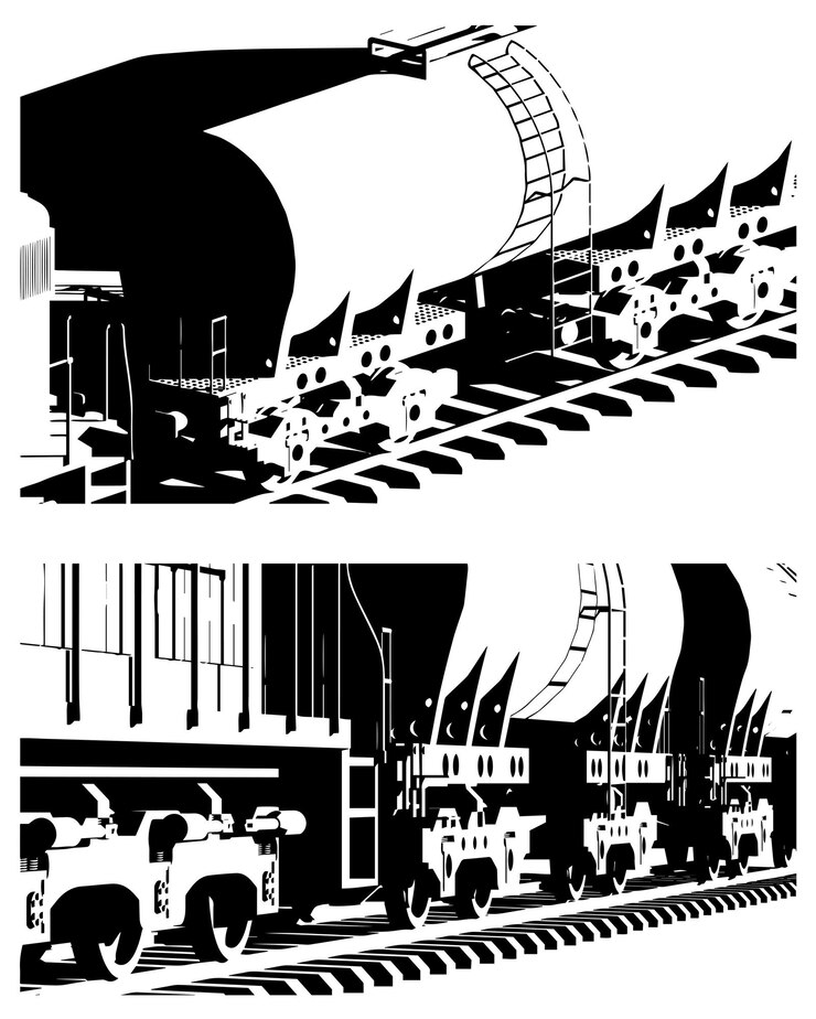Vector tank wagons close up template