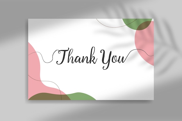 Tank you card template design