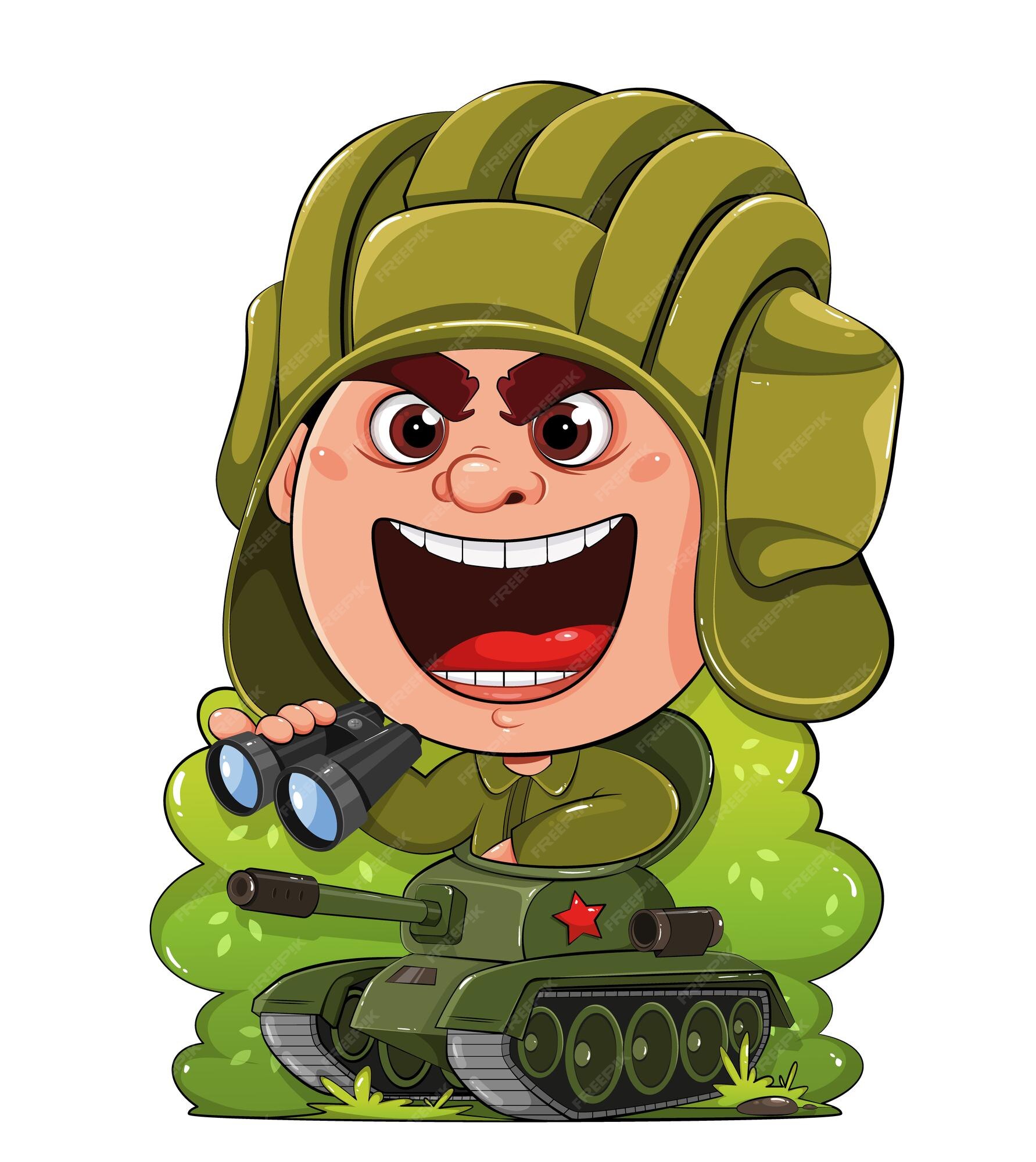 Premium Vector | Tankman cartoon character. happy defender of the fatherland day. soldier on tank cartoon character. vector illustration on white background Premium Vector | Tankman cartoon character. happy defender of the fatherland day. soldier on tank cartoon character. vector illustration on white background