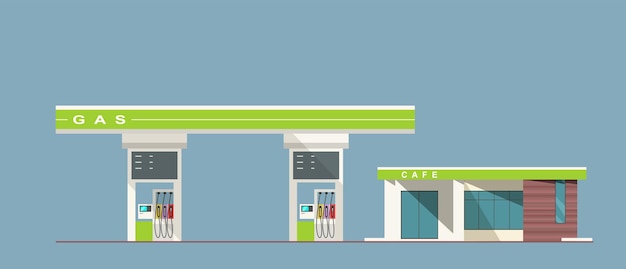 Tankstation vlakke stijl illustratie