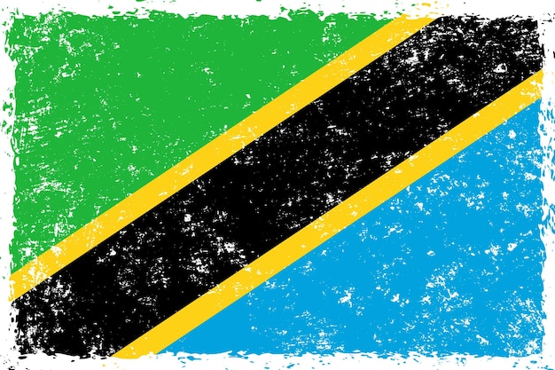 Tanzania flag in grunge distressed style