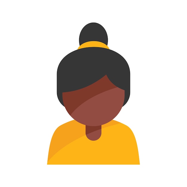 Tanzania girl icon flat vector African person Indian desk isolated