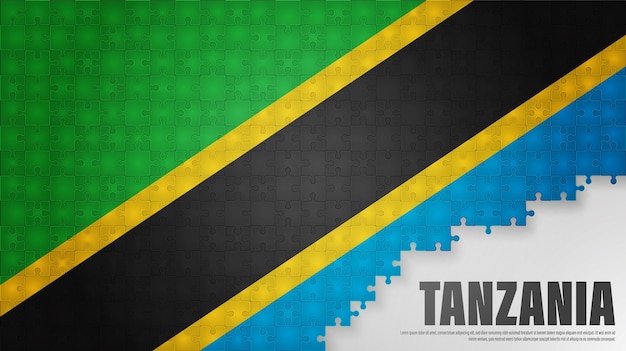 Tanzania jigsaw flag background Element of impact for the use you want to make of it