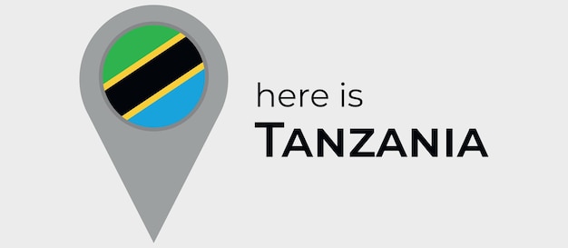 Значок маркера карты Танзании здесь - векторная иллюстрация Танзании