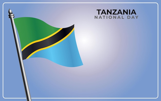 Tanzania national flag isolated on gradient color background