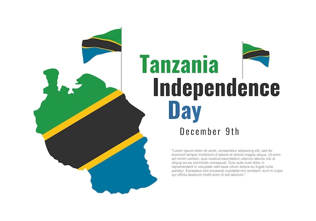 Tanzania Onafhankelijkheidsdag achtergrondbanner of poster voor nationale viering