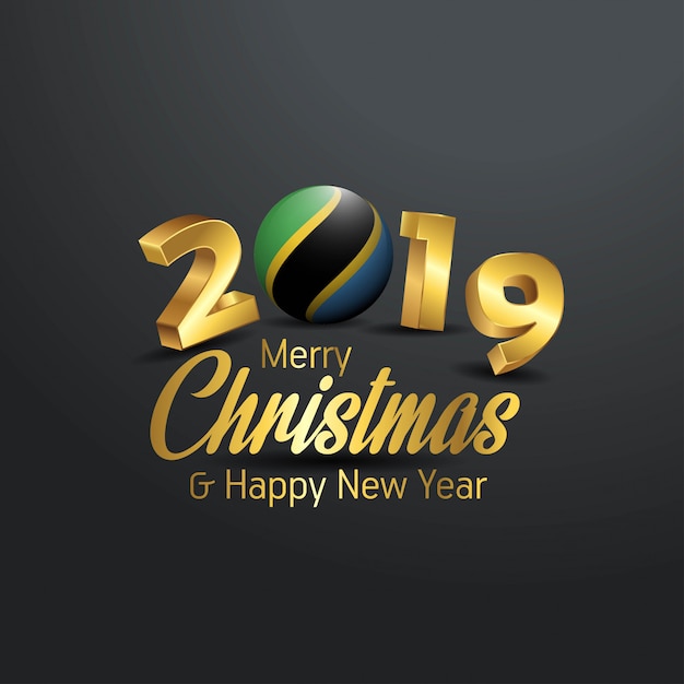 Tanzania vlag 2019 Merry Christmas typografie