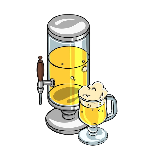 Vector tap of draft light beer vector illustration