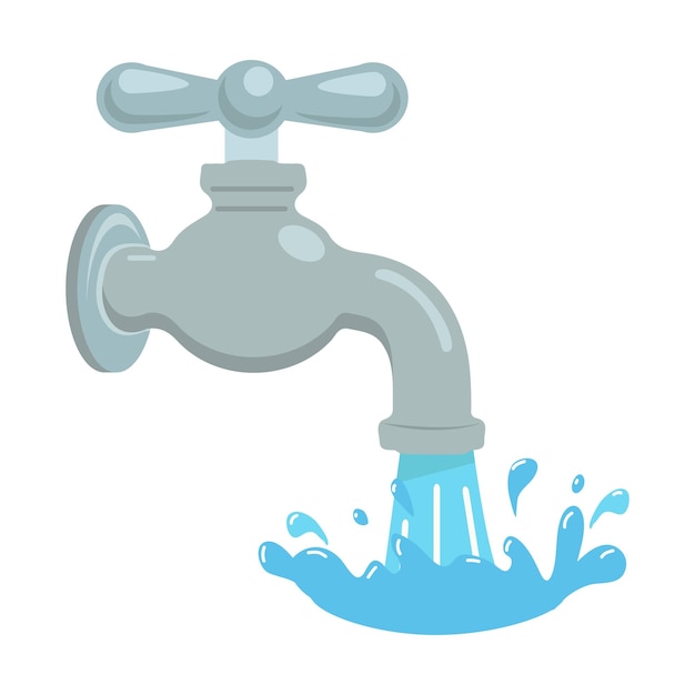 Tap sink faucet water vector