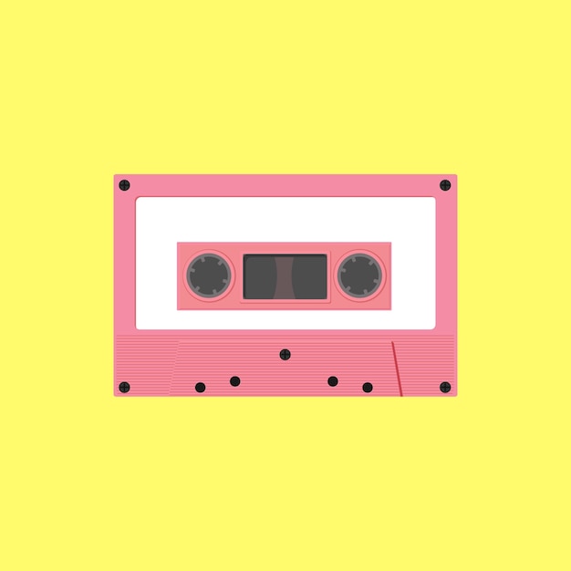 Tape cassette flat design.