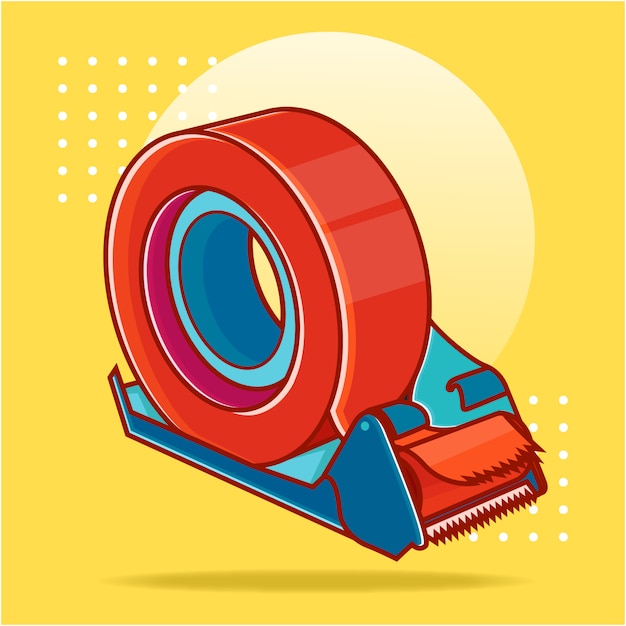 Vector tape cutter illustration premium