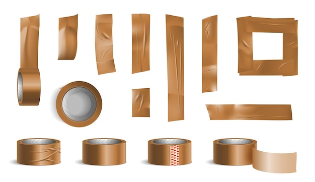 Tape roll bronze pieces set