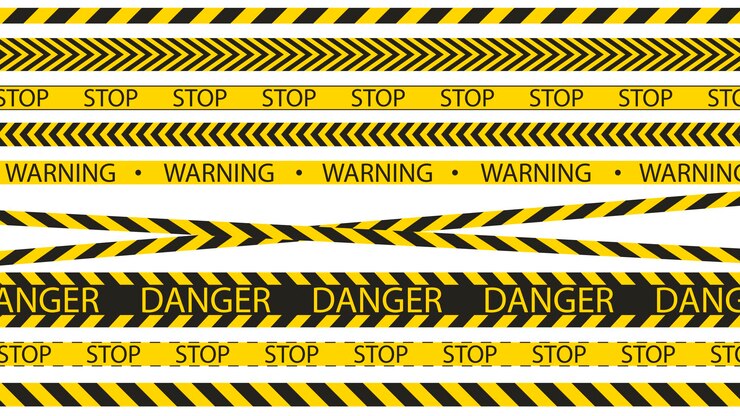 Vector tapes for fencing dangerous areas and warning about danger