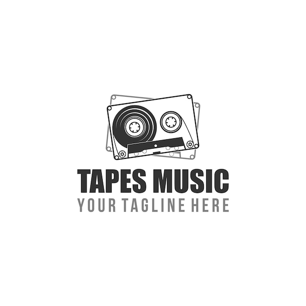 Tapes vintage muziek logo teken ontwerp