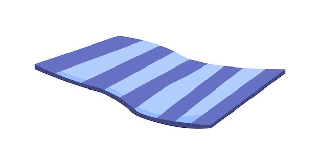 Tapijt voor thuisconcept gestreept blauw vierkant zacht tapijt voor thuis of huis decor en interieurelement sjabloonindeling en mock-up cartoon platte vectorillustratie geïsoleerd op witte achtergrond