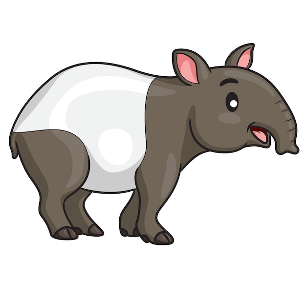 Vector tapir cute cartoon