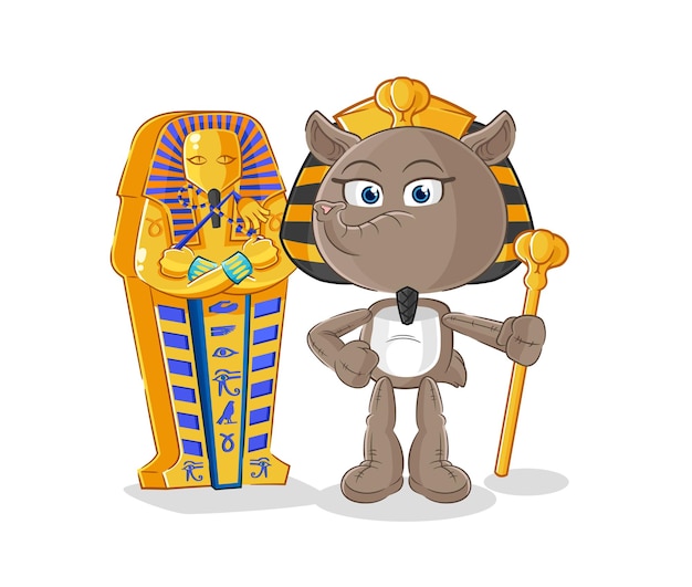 Vector tapir oude egypte cartoon cartoon mascotte vector