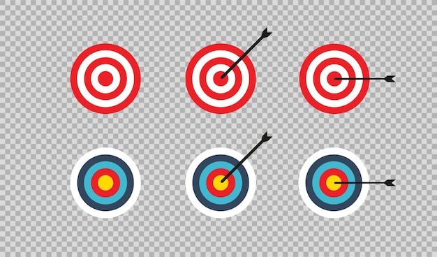 Target and arrow icon in flat vector Business team success