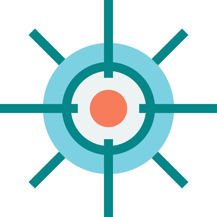 Vector target and arrow illustration in minimal style