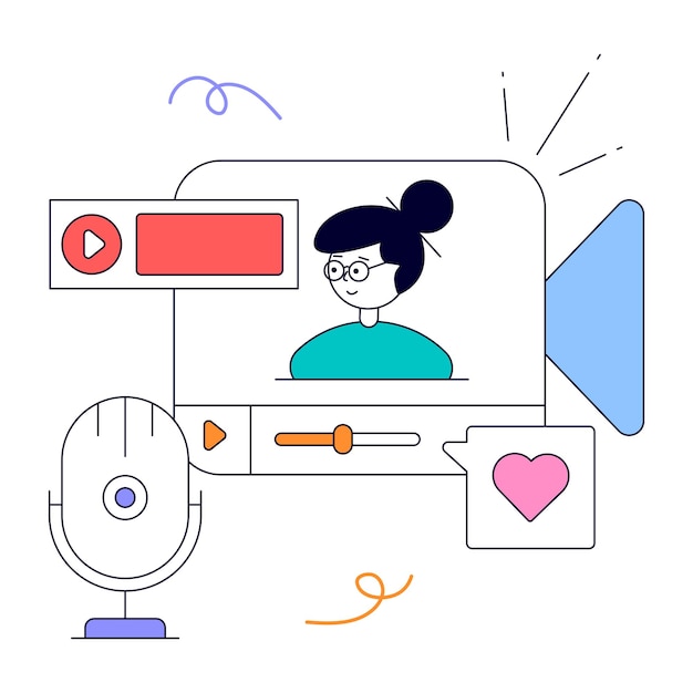 Vector target audience animated flat illustration design