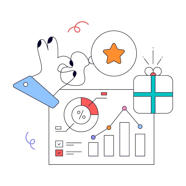 Target audience animated flat illustration design