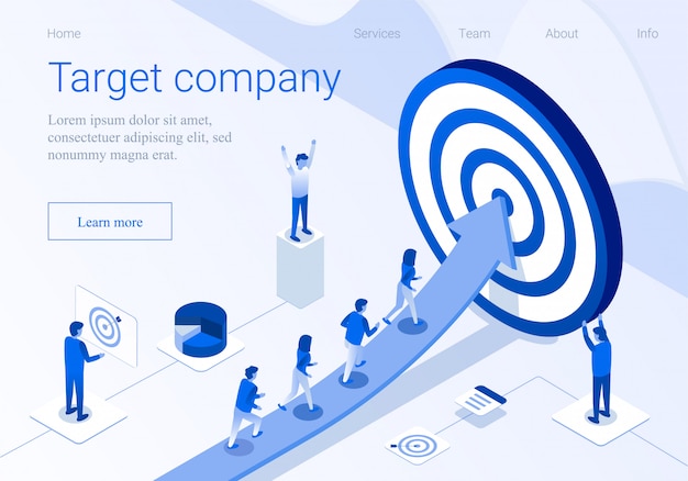 Target company business promotion 3d landing page