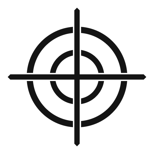 Vector target crosshair icon in simple style on a white background vector illustration