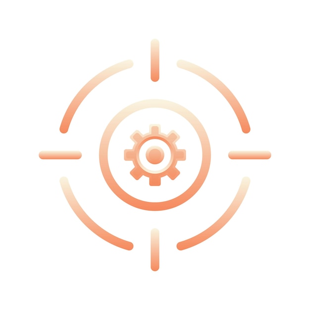 Vector target gear logo gradient design template icon element