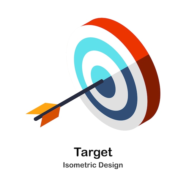 Vector target goal isometric illustration