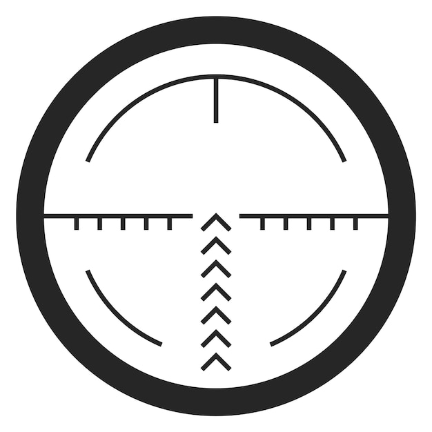Вектор Значок крестика с целевыми волосами круглый символ цели изолирован на белом фоне